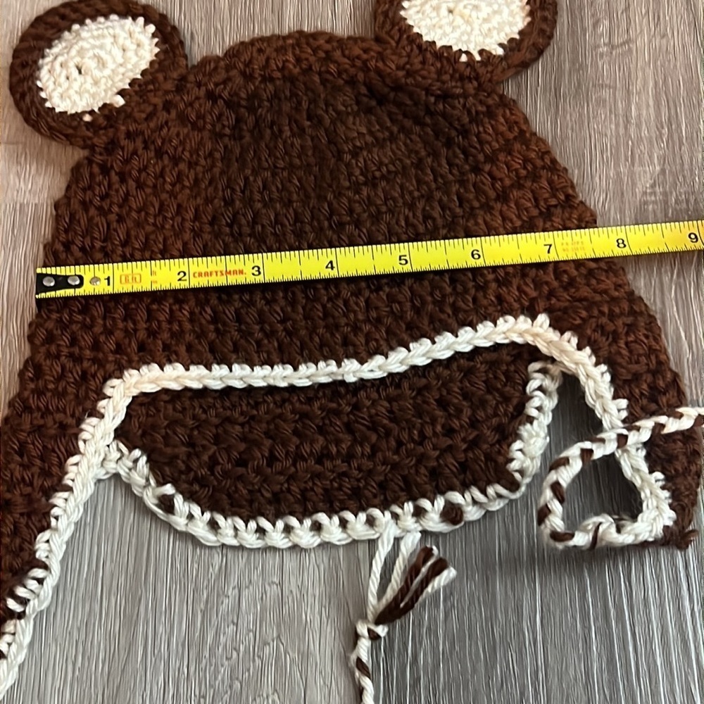 Handknit Crochet Toddler bear Beanie New - Picture 4 of 4